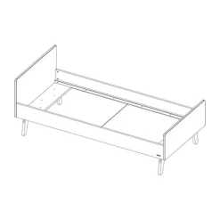 Kidsmill Sixties Kinderkamer Wit Mat / Walnoot | Bed 90 x 200 cm + Kast 2-Deurs