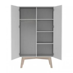 Kidsmill Sixties Kinderkamer Wit Mat / Naturel | Bed 90 x 200 + Bureau + Kast 2-Deurs