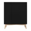 Kidsmill Sixties Kledingkast 3-deurs Zwart Mat / Naturel