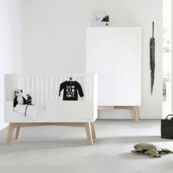 Kidsmill Sixties Kledingkast 2-Deurs Wit Mat / Naturel
