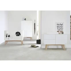 Kidsmill Sixties Kledingkast 2-Deurs Wit Mat / Naturel