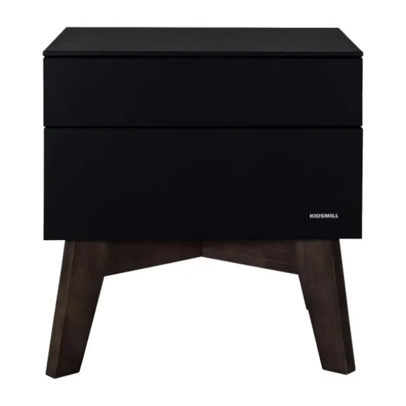 Kidsmill Sixties Nachtkastje Zwart Mat / Walnoot