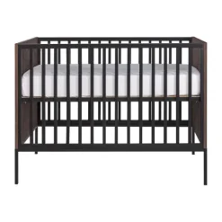 Kidsmill Vince Babykamer Black / Walnut | Bed 60 x 120 cm + Commode Breed