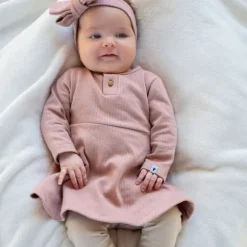 Klein Baby Jurk Rib - maat 50 - Fawn