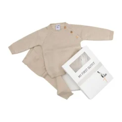 Klein Baby Pakje – Knitted - Mt 50 – Beige Sand