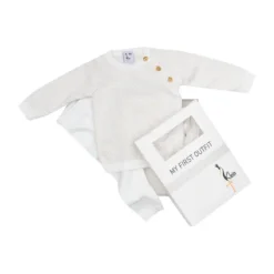 Klein Baby Pakje – Knitted - Mt 50 – Natural White
