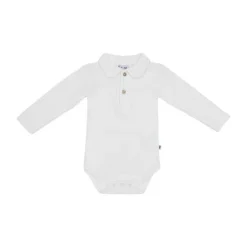 Klein Baby Polo Romper Rib - maat 50 - Natural White
