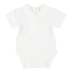 Klein Baby Romper Met Kraag - Korte Mouw - Mt. 50 - Off White