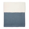 Koeka Amsterdam Wafel Ledikantdeken - maat 100 x 150 - Cotton Fleece - Bluestone