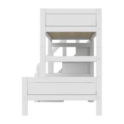LIFEETIME Stapelbed Familie Met Trapkast - 90/140x200 cm - Premium Rolbodem - White Wash