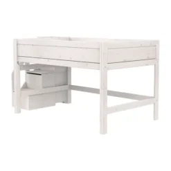 Life Time Halfhoogslaper Deluxe - White Wash - 120 cm - Met Trapkast