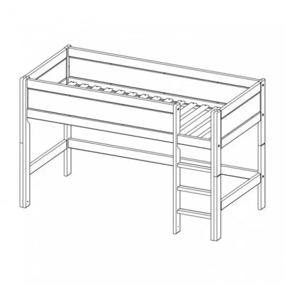 LIFETIME Kidsrooms Halfhoogslaper Rechte Trap Whitewash