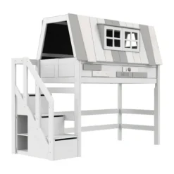 LIFETIME Kidsrooms Hoogslaper - My Hangout - 152 cm - Luxe Lattenbodem
