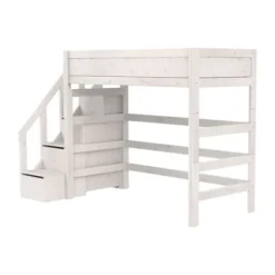 LIFETIME Kidsrooms Hoogslaper met Trapkast – 90×200 cm – Premium Rolbodem
