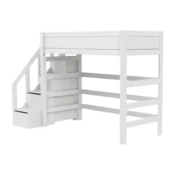 LIFETIME Kidsrooms Hoogslaper met Trapkast – 90×200 cm – Premium Rolbodem