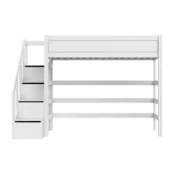 LIFETIME Kidsrooms Hoogslaper met Trapkast – 90×200 cm – Premium Rolbodem