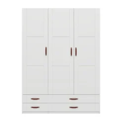 LIFETIME Kidsrooms Kledingkast 3-Deurs - 4 Laden - White Wash