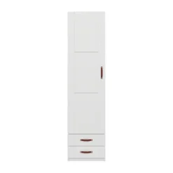 LIFETIME Kidsrooms Kledingkast 1-Deurs - 2-Lades - Wit Gelakt
