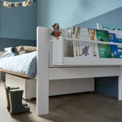 LIFETIME Kidsrooms Original Eenpersoonsbed Deluxe - Premium Rolbodem - Wit