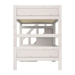 Life Time Stapelbed Deluxe - White Wash - 120 cm - Met Trapkast