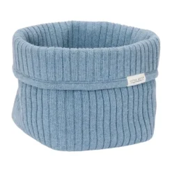 Little Dutch Pure Commodemandje Klein - 15 x 15 x 15 cm - Gebreid - Denim Blue