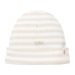 Little Dutch Stripe Babymuts - Mt. 44/56 – Zand/Wit