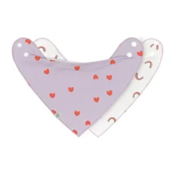Lässig Bandana Slab - Happy Rascals - Heart Lavender - 2-Pack