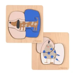 Lässig Houten Puzzel Set - Little Mateys - Hond/Vogel - FSC Hout