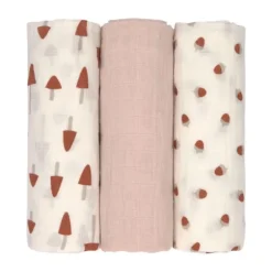 Lässig Little Forest Swaddle Powder Pink 3 Stuks
