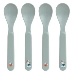Lässig Tiny Team Dog Lepels - 4 Stuks - PP/Cellulose - Blauw
