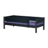 Manis-h Bed Met Uitvalbeveiliging Rondom Antraciet 90 x 200 cm