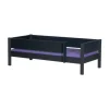 Manis-h Bed Met Uitvalbeveiliging Rondom Antraciet 90 x 200 cm
