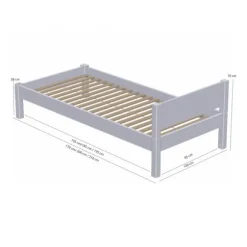 Manis-h Combinatiebed Met Lattenbodem En Hoofdbord - TRITON - 90x160 cm