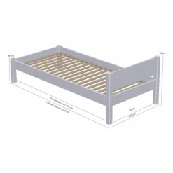 Manis-h Combinatiebed Met Lattenbodem En Hoofdbord - TRITON - 90x200 cm