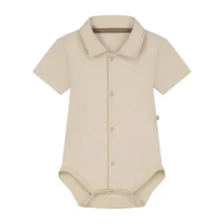 Mats & Merthe Lasse Romper met Korte Mouw - 1 Mnd - Buttermilk