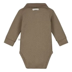 Mats & Merthe Noah Romper Met Kraag Lange Mouw Taupe 6 Mnd
