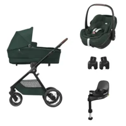 Maxi-Cosi Oxford+ Kinderwagen - Twillic Graphite | Maxi-Cosi Pebble 360 Pro 2 Autostoeltje | Maxi-Cosi FamilyFix 360 Pro | Autostoel Adapters