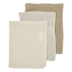 Meyco Baby Hydrofiele Monddoekjes - 3 Stuks - Offwhite/Soft Sand/Taupe