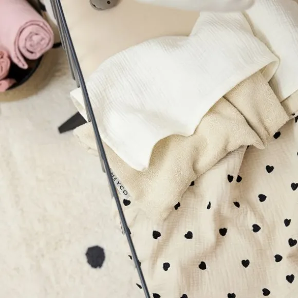 Meyco Baby Sweet Heart Wiegdeken - 75 x 100 cm - Pre-Washed Hydrofiel - Soft Sand
