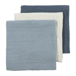 Meyco Baby Uni Pre-Washed Hydrofiele Doeken – 3 Stuks/70x70 cm - Offwhite/Soft Sand/Taupe