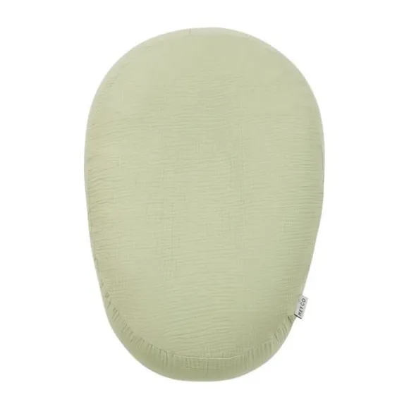 Meyco Baby Uni Relaxhoes Voedingskussen - Pre-Washed Hydrofiel - Soft Olive