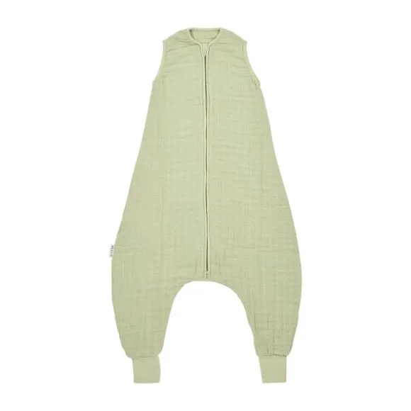 Meyco Baby Uni Zomer Slaapoverall Jumper - 80 cm - Pre-Washed Hydrofiel - Soft Olive