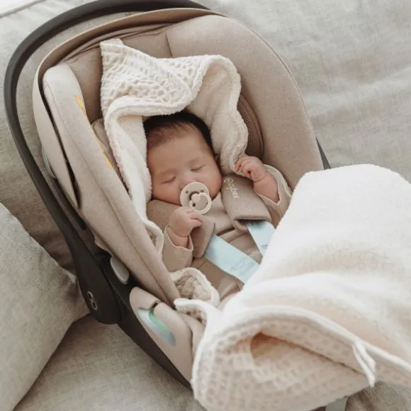 Meyco Baby Wafel Teddy voetenzak - nature - 40x82cm