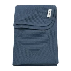 Meyco Deken Gebreid - Pure - 75 x 100 cm - Jacquard - Indigo