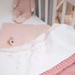 Meyco Hearts Ledikantlaken - 100 x 150 cm - Soft Pink