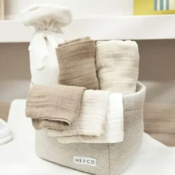 Meyco Hydrofiele Washandjes - 3 stuks - 20x17 cm - Natural / Jeans Blue / Indigo