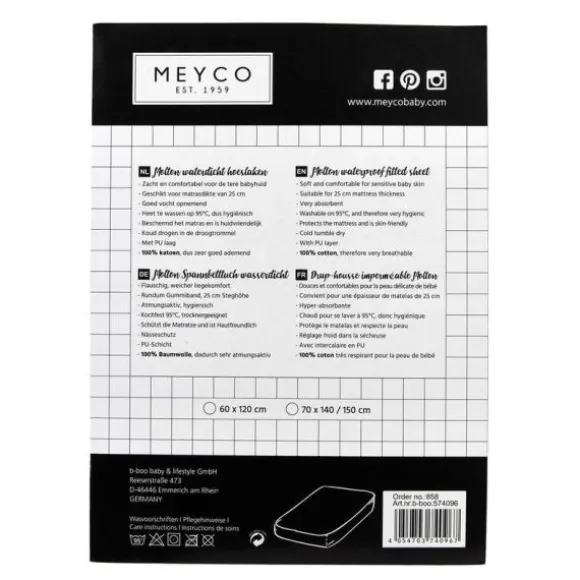 Meyco Molton Hoeslaken - 60 x 120 cm - PU Waterdicht