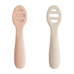 Mushie Baby Lepels 2-Pack - Cambridge Blue/Shifting Sand