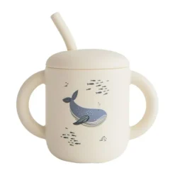 Mushie Drinkbeker met Rietje - Whales
