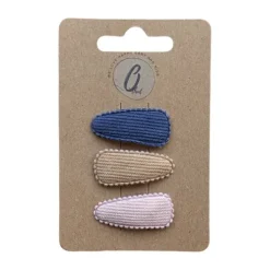 Ootje Kadootje Babyhaarclipjes - Rib Petrol/Sahara/Pink - 3 stuks